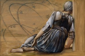 Studie für die Briar-Rose-Serie, Der Gartenhof von Edward Coley Burne Jones