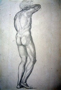 Studie eines stehenden Aktes, ca. 1873 von Edward Coley Burne Jones