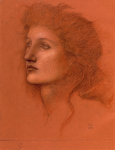 Weiblicher Kopf, 1890 von Edward Burne Jones