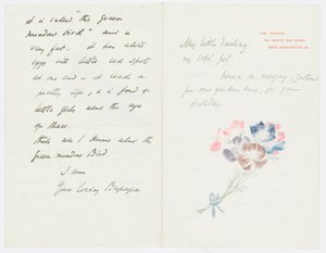 Brief an die Enkelin des Künstlers Angela Thirkell von Edward Burne Jones