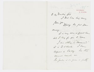 Brief an die Enkelin des Künstlers Angela Thirkell von Edward Burne Jones