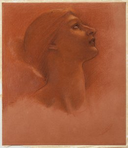 Studie des Kopfes eines Mädchens, nach oben rechts blickend, ca. 1871