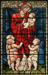 Christus segnet die Kinder von Edward Coley and Dearle Burne Jones