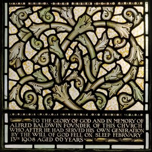 Widmung an Alfred Baldwin aus dem Joshua-Fenster (1902-1914)