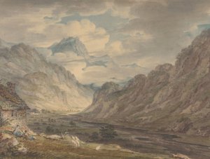 Der Honister Pass von Gatesgarth Farm, Gatesgarthdale, Lake District, 1789-1804 von Edward Dayes