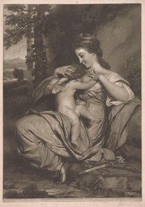 Miss Morris, als Hoffnung Amor pflegend
