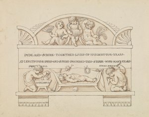 Entwurf für ein Denkmal für Dyde und Scribe von Edward Francis Burney