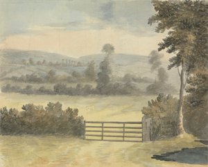 Landschaft mit Weidetor