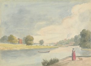 Frau beim Angeln von Edward Francis Burney