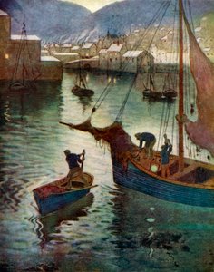 Der Hafen, Polperro, Cornwall, 1924-1926 von Edward Frederick Ertz
