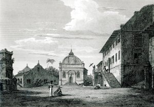 Regierungsgebäude in Malakka, graviert von George Cooke
