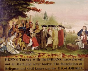 Penns Vertrag mit den Indianern im Jahr 1682, ca. 1840
