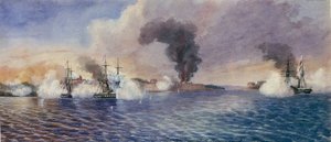 Die Bombardierung von Bomarsund (Finnland), August 1854, während des Krimkrieges (1853-1856)