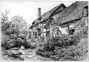 Anne Hathaways Cottage in Shottery, Stratford-upon-Avon, Warwickshire, 1885