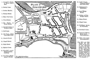 Karte von Stratford-upon-Avon, Warwickshire, 1759 1885