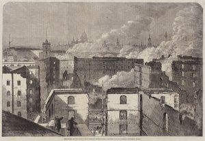Die Ruinen des großen Feuers in Southwark