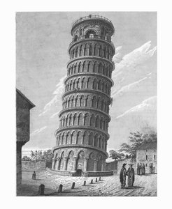 Der schiefe Glockenturm, in Pisa, um 1824