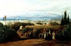 Stadt mit Friedhof