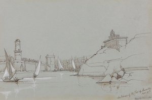 Eingang zum Hafen von Marseille von Edward Lear