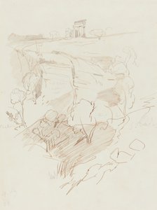 Ruine eines Tempels auf einem Hügel, 1864