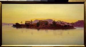 Sonnenuntergang auf der Insel Philae in Ägypten