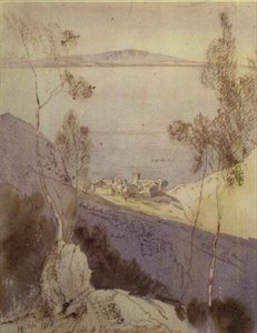 Das Kloster Esphigmenou von Edward Lear