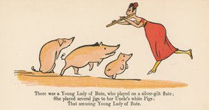 Es war eine junge Dame aus Bute, die auf einer silbervergoldeten Flöte spielte, aus 