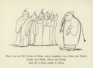 Es war eine alte Person aus China, deren Töchter Jiska und Dinah waren