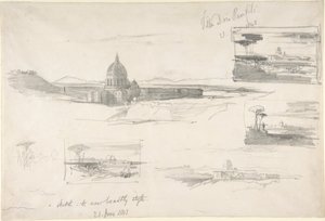 Ansicht von St. Peter, Rom von Edward Lear