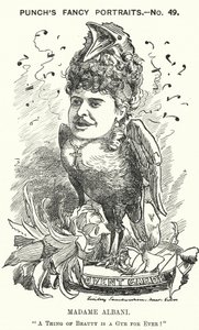 Punch-Karikatur: Emma Albani, kanadische Opernsängerin (Stich) von Edward Linley (after) Sambourne