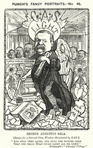 George Augustus Sala, englischer Autor und Journalist (Karikatur)