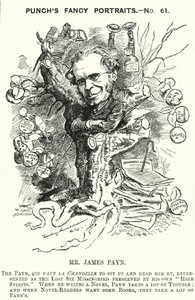 Punch-Karikatur: James Payn, englischer Romanautor von Edward Linley (after) Sambourne