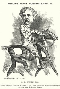 Joseph Edgar Boehm, englischer Bildhauer (Karikatur) von Edward Linley (after) Sambourne