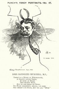Punch-Karikatur: Lord Randolph Churchill, englischer konservativer Politiker (Stich)