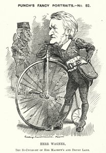 Punch-Karikatur: Richard Wagner, deutscher Komponist (Stich) von Edward Linley (after) Sambourne