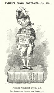Karikatur: Robert William Duff, schottischer liberaler Politiker (Gravur) von Edward Linley (after) Sambourne