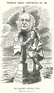 Sir Erasmus Wilson, englischer Chirurg und Dermatologe (Karikatur)