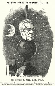 Punch-Karikatur: Sir George Biddell Airy, englischer Astronomer Royal (Stich)