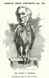 Karikatur von Punch: Sir James Taylor Ingham, englischer Anwalt und Polizeirichter (Stich) von Edward Linley (after) Sambourne