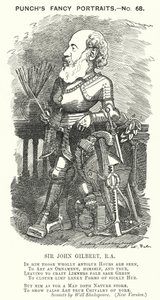 Punch-Karikatur: Sir John Gilbert, englischer Künstler (Stich)