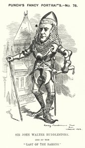 Punch-Karikatur: Sir John Walter Huddleston, englischer Anwalt und Richter (Gravur) von Edward Linley (after) Sambourne