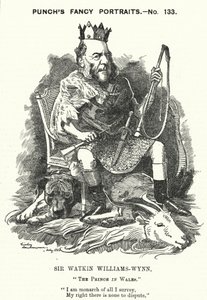 Karikatur: Sir Watkin Williams-Wynn, 6. Baronet, walisischer konservativer Politiker (Gravur) von Edward Linley (after) Sambourne