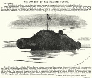 Punch-Karikatur: Das Kriegsschiff der (fernen) Zukunft