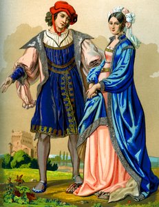 Ein edles französisches Paar am Ende des 15. Jahrhunderts, 1849
