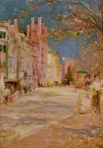 Straßenszene in Boston (Boston Common) von Edward Mitchell Bannister
