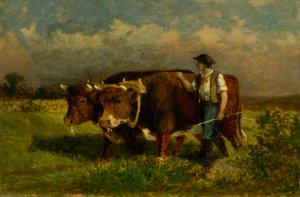 Ohne Titel (Mann mit zwei Ochsen)