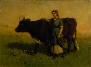 Ohne Titel (Frau geht mit Kuh)