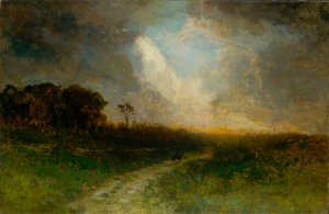 Unbetitelte Landschaft, Mann auf Pferd, 1884