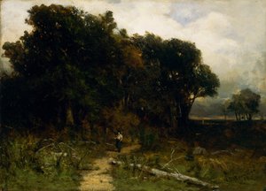 Unbetitelte Landschaft, Holzfäller auf dem Weg, 1879