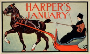 Mann im Pferdeschlitten, Januar Harper